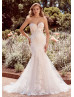 Strapless Sweetheart Neck Ivory Lace Tulle Dreamy Wedding Dress